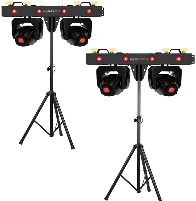 Main image of (2) Chauvet DJ GigBAR Bridge ILS 2-in-1 LED Lighting System - (2) Pyle Tripod Stands Bundle