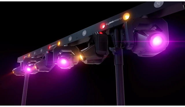 Alt view image 7 of 7 - Chauvet DJ GigBAR Bridge ILS 2-in-1 LED Lighting System - Tripod Stand - DJ Facade Booth Bundle