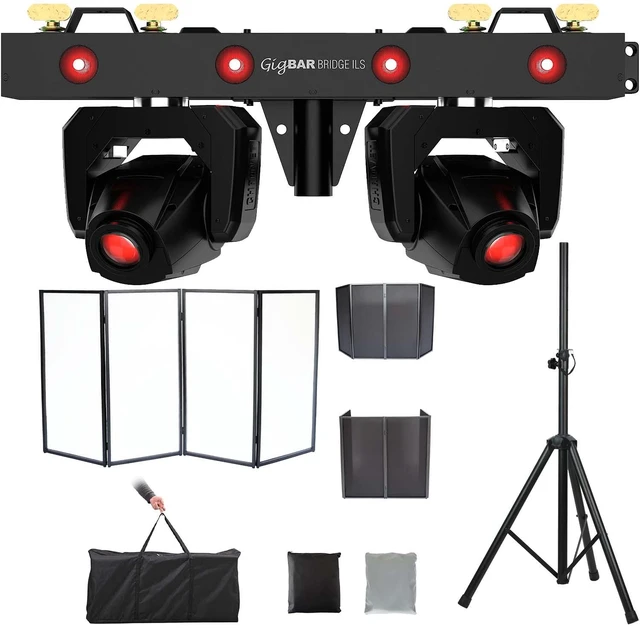 Main image of Chauvet DJ GigBAR Bridge ILS 2-in-1 LED Lighting System - Tripod Stand - DJ Facade Booth Bundle