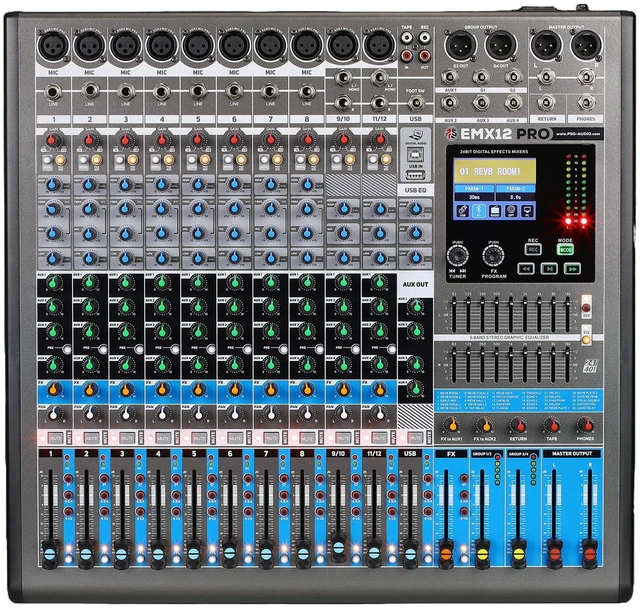 Main image of PSG Audio EMX-12 12 Channels Analog Mixer with Effects and Recording