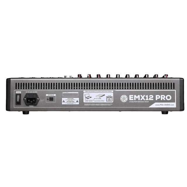 Alt view image 6 of 6 - PSG Audio EMX-12 12 Channels Analog Mixer with Effects and Recording