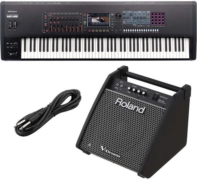 Main image of Roland Fantom 8 EX Synthesizer Workstation, Roland PM-100, 1/4 Cable Bundle