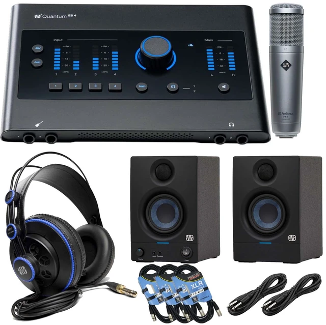 Main image of PreSonus Quantum ES 4 USB-C Audio Interface, Presonus E3.5, Presonus HD7, PreSonus PX-1, (3) XLR Cables, (2) 1/4 Cables Bundle