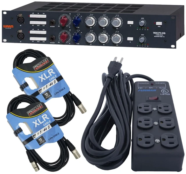 Main image of Warm Audio WA273-EQ 2-channel Microphone Preamplifier, Furman SS-6B 6, (2) XLR Cables Bundle