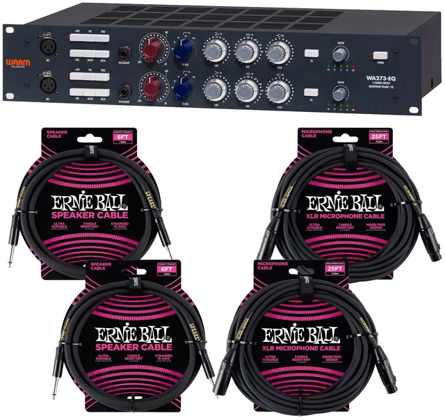 Main image of Warm Audio WA273-EQ 2-channel Microphone Preamplifier, (2) ErnieBall XLR Cable 25FT, (2) ErnieBall Cable 1/4 Bundle