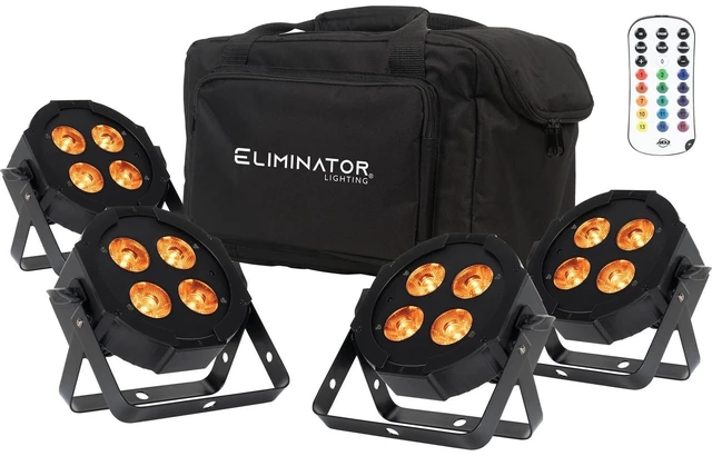 Main image of Eliminator Mega Flat Hex L Pak4 RGBLA+UV LED PAR Light Kit