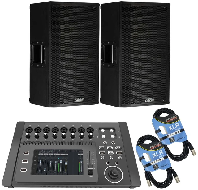 Main image of (2) EAW LA121 - 12 1500W 2-Way Active Speaker, PSG AUDIO DM-1608 Digital Mixer, (2) XLR Cables Bundle