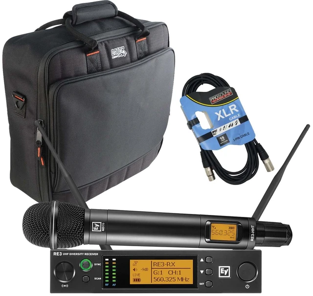 Main image of Electro-Voice RE3-ND76 Wireless Handheld Microphone System, Gator G-MIXERBAG-1515, XLR Cable Bundle