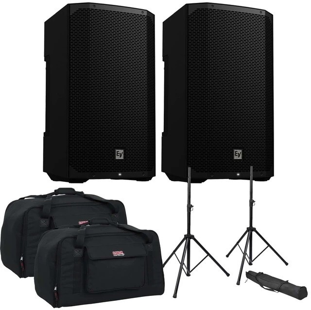Main image of (2) Electro-Voice EVERSE 12 Weatherized Battery-Powered, Speaker Stands, (2) Gator Tote12 Bundle