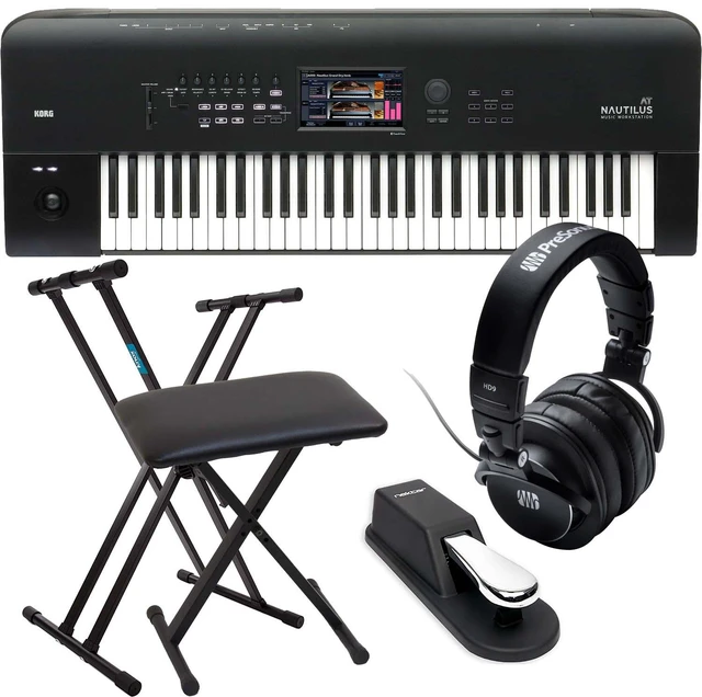 Main image of Korg Nautilus 61 AT Synthesizer Workstation with Aftertouch, Keyboard Stand, Bench, Sustain Pedal, Presonus HD9 Bundle