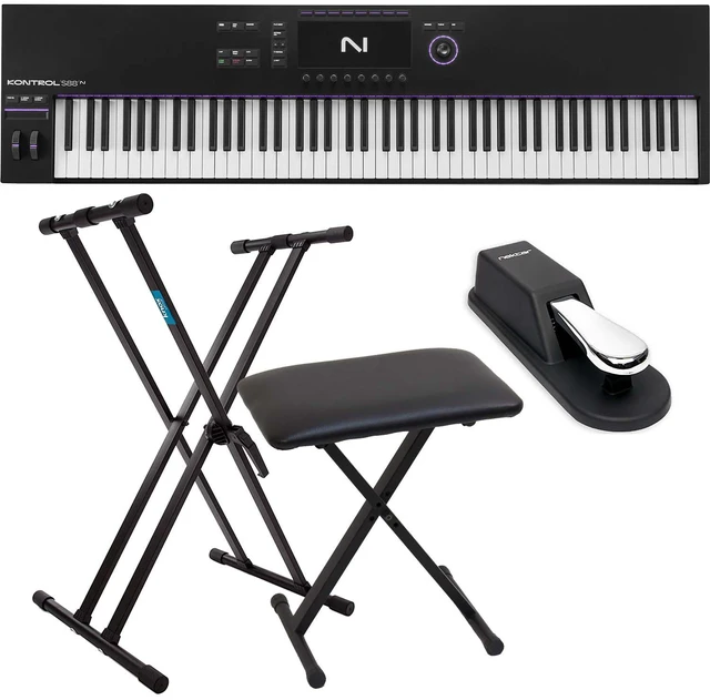 Main image of Native Instruments Kontrol S88 MK3, Keyboard Stand, Bench, Sustain Pedal Bundle