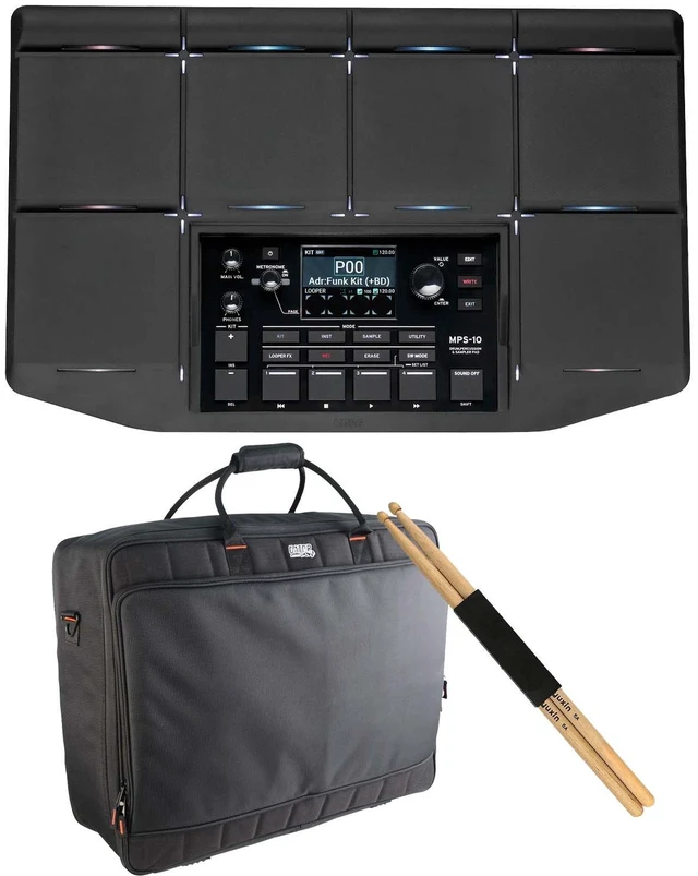 Main image of Korg MPS-10 Drum, Percussion, Sampler Pad, Gator G-MIXERBAG-2519, Drum Sticks Bundle