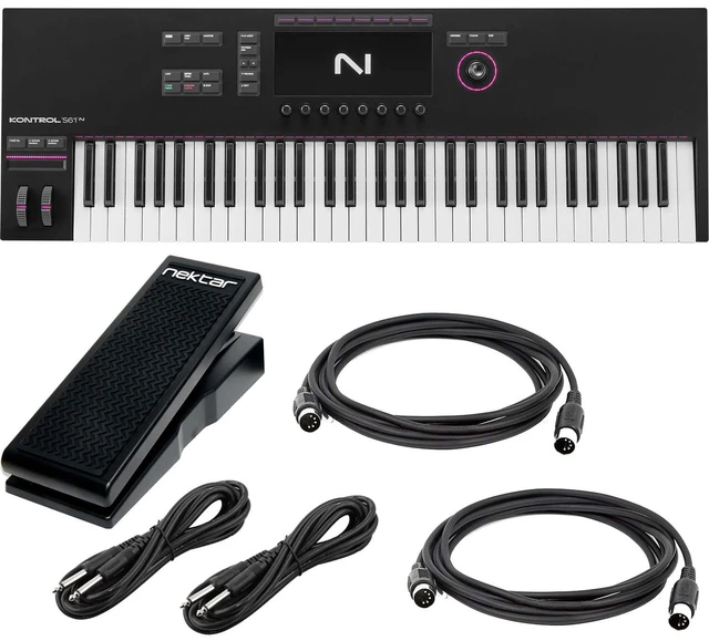 Main image of Native Instruments Kontrol S61 MK3 Keyboard Controller, Nektar NX-P, (2) Midi Cables, (2) 1/4 Cables Bundle