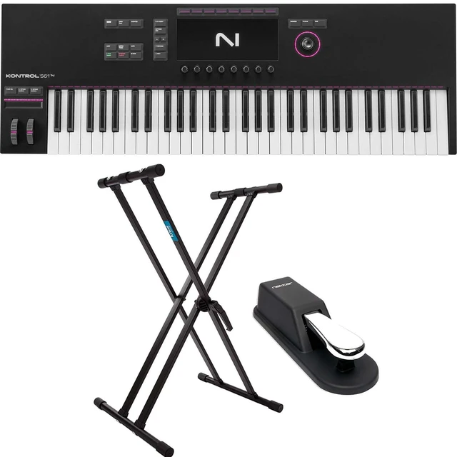 Main image of Native Instruments Kontrol S61 MK3 Keyboard Controller, Keyboard Stand, Sustain Pedal Bundle