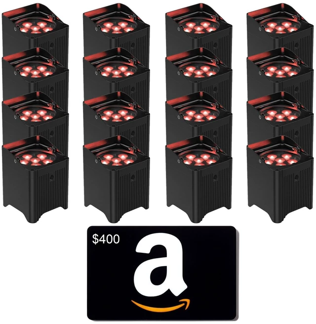 Main image of (16) Chauvet DJ Freedom Par T6 Battery-Powered, $400 Amazon Gift Card Bundle