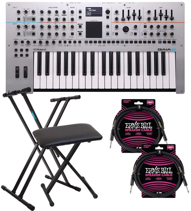 Main image of Roland GAIA 2 37-key Virtual Analog Wavetable, Keyboard Stand, Bench, (2) 1/4 Cables Bundle