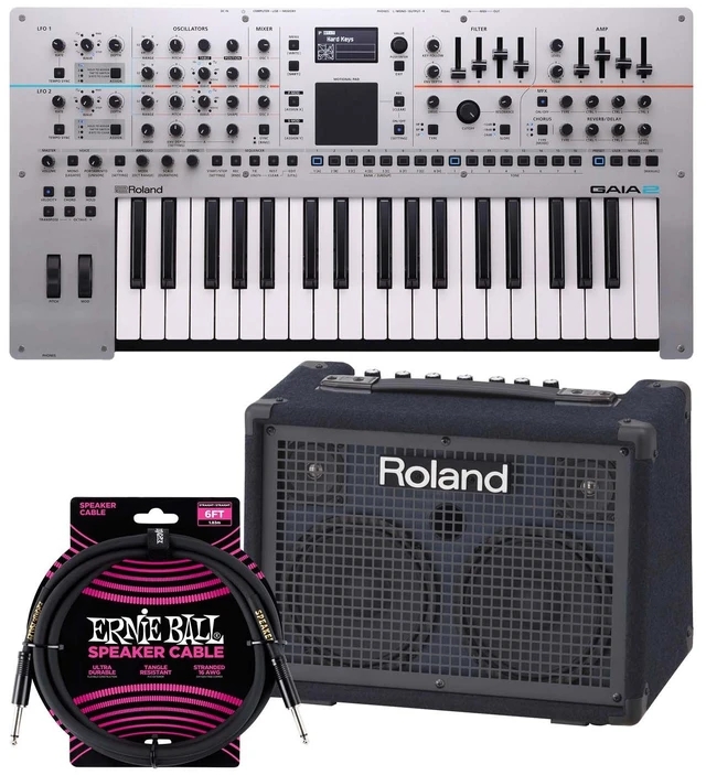 Main image of Roland GAIA 2 37-key Virtual Analog Wavetable, Roland KC-220 Amp, ErnieBall 1/4 Cable Bundle
