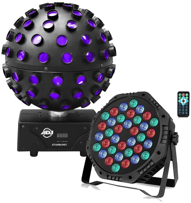 Main image of American DJ Starburst RGBWA+UV LED Sphere Effect, ZKEEZM 36 Led Stage Bundle
