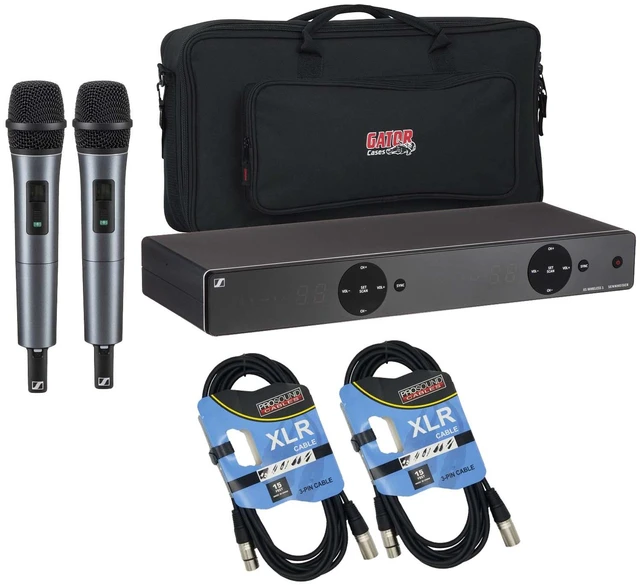 Main image of Sennheiser XSW 1-835 Dual Wireless Handheld Mic Sys, Gator GK-2110, (2) XLR Cables Bundle