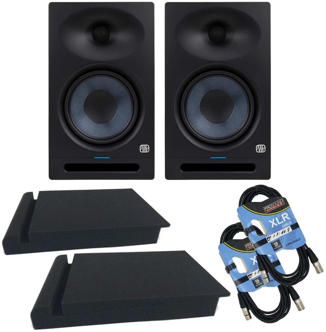Main image of (2) PreSonus Eris Studio 8 8-inch Powered Studio Monitor, Foam Pad, (2) XLR Cables Bundle