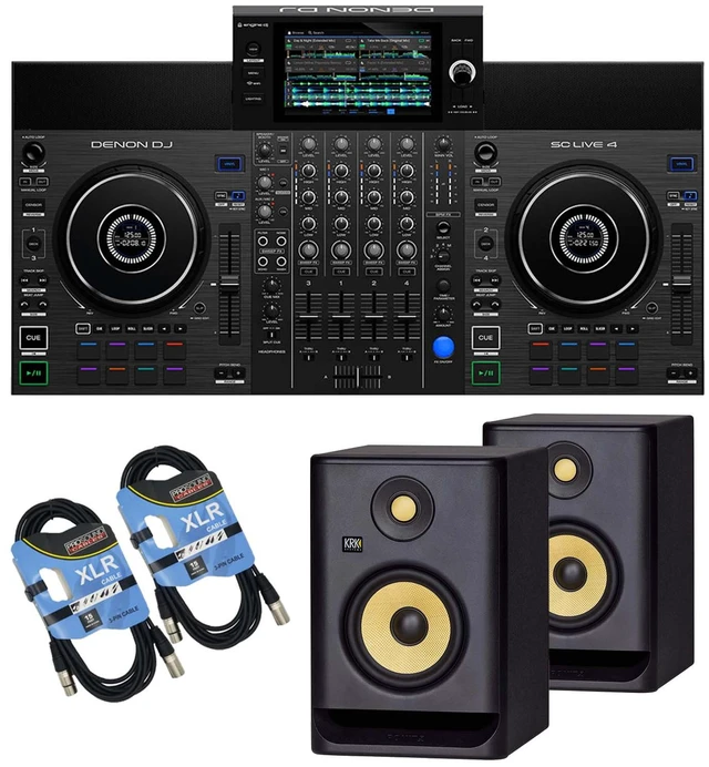 Main image of Denon DJ SC Live 4 Standalone DJ Controller, (2) KRK RP5G4, (2) XLR Cable Bundle