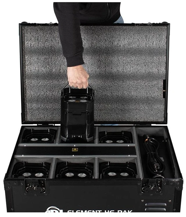 Alt view image 3 of 7 - American DJ Element H6 Pak with Charging Case (6-Pack), Rock-N-Roller R2RT, Litake36 LED Stage Lights 4 Pack Bundle
