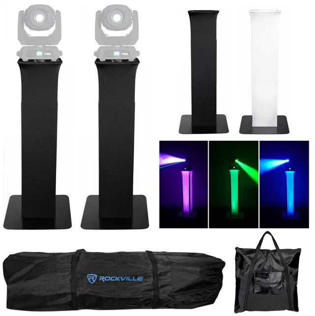 Alt view image 3 of 4 - (2) Chauvet DJ Intimidator Spot 260X 75W LED Moving Head, (2) Rockville Totem Stands, (2) DMX Cables Bundle
