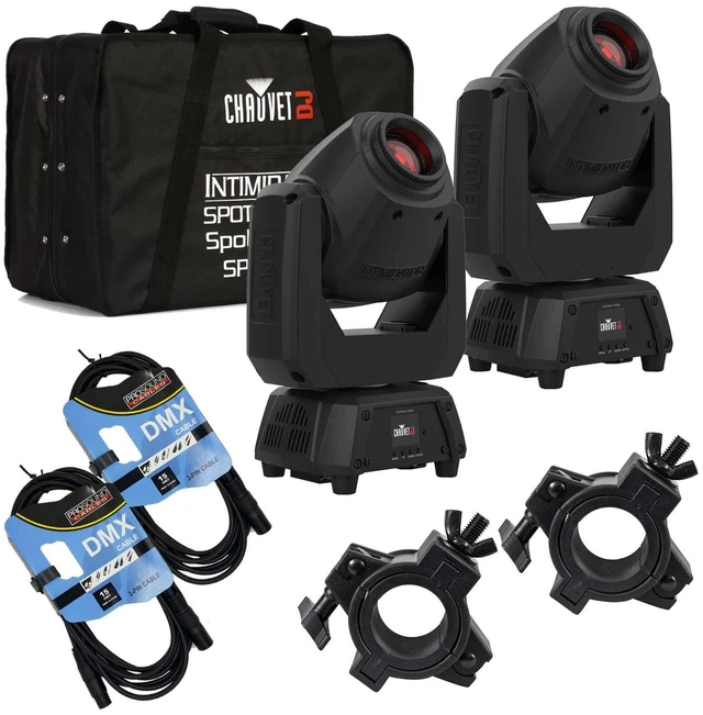 Main image of (2) Chauvet DJ Intimidator Spot 260X 75W LED Moving Head, Chauvet DJ CHS-2XX, (2) DMX Cables, (2) O-Clamp Bundle