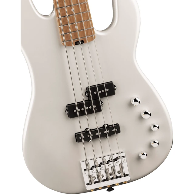 Alt view image 3 of 7 - Charvel Pro-Mod San Dimas Bass PJ V Platinum Pearl, Gator GTSA-GTRBASS Case Bundle