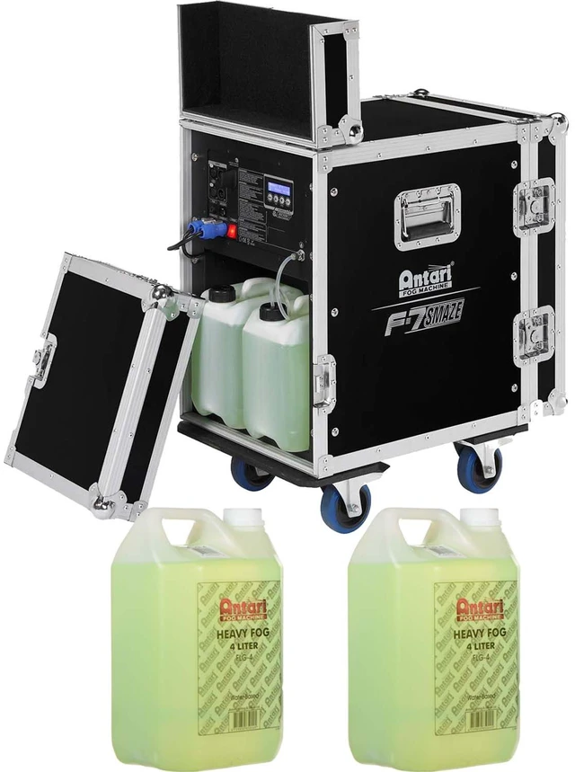 Main image of Antari F-7 Smaze Hybrid Fog/Haze Machine with Integrated Fan, (2) FLG-4 Heavy Fog Fluid Bundle