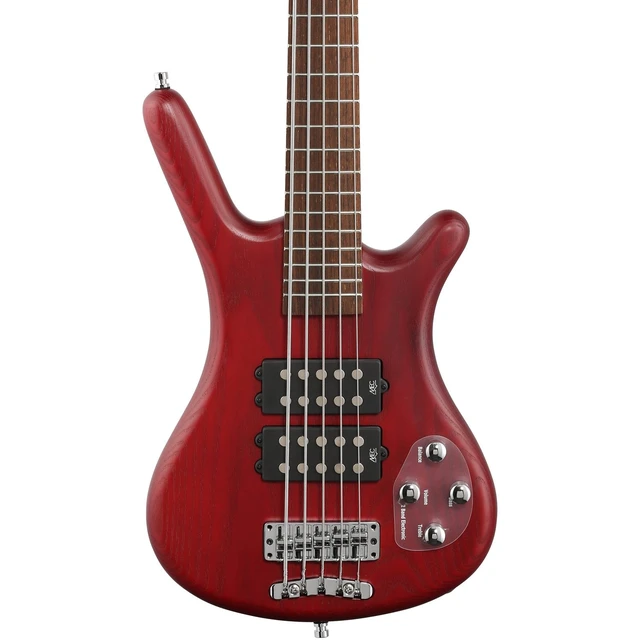 Alt view image 2 of 7 - Warwick Rockbass Corvette $$ 5-String Bass, Burgundy Red Transparent Satin, Gator GTSA-GTRBASS Bundle