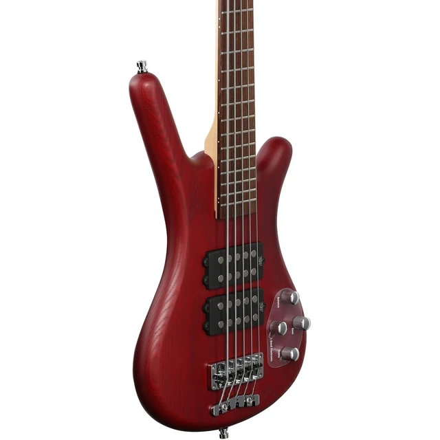 Alt view image 4 of 7 - Warwick Rockbass Corvette $$ 5-String Bass, Burgundy Red Transparent Satin, Gator GTSA-GTRBASS Bundle