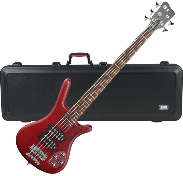 Main image of Warwick Rockbass Corvette $$ 5-String Bass, Burgundy Red Transparent Satin, Gator GTSA-GTRBASS Bundle