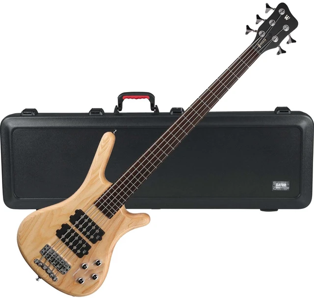 Main image of Warwick Rockbass Corvette $$ 5-String Bass, Natural Transparent Satin, Gator GTSA-GTRBASS Bundle