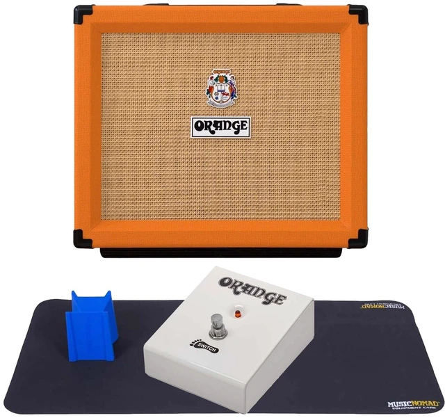Main image of Orange Rocker 15 1×10 15W Tube Amp (Orange), Orange FS-1, MusicNomad Premium Mat Bundle