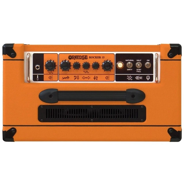 Alt view image 7 of 7 - Orange Rocker 15 1×10 15W Tube Amp (Orange), Orange Cover, (2) Ernie Ball P06077 Bundle