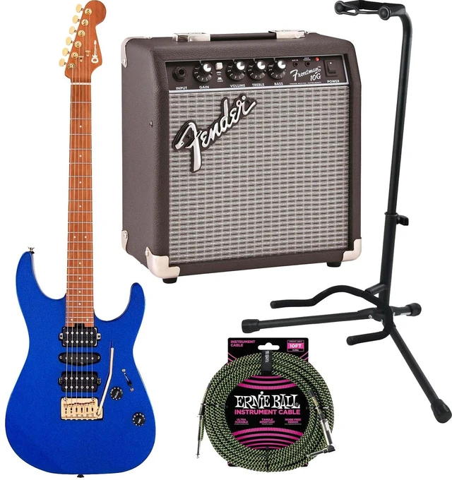 Main image of Charvel Pro-Mod DK24 HSH EG, Mystic Blue, Fender Frontman 10G, Gator Stand, Ernie Ball P06077 Bundle