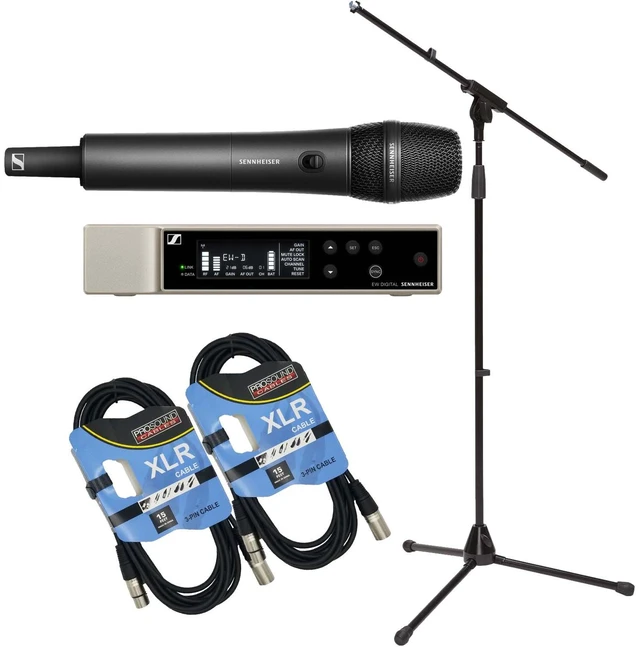 Main image of Sennheiser EW-D 835-S SET Wireless Handheld Mic, Mic Stand, (2) XLR Cables Bundle