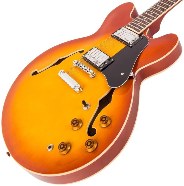 Alt view image 4 of 7 - Vintage VSA500HB ReIssued Semi AG, Honeyburst, KLIQ TinyTune, ErnieBall Cable Bundle
