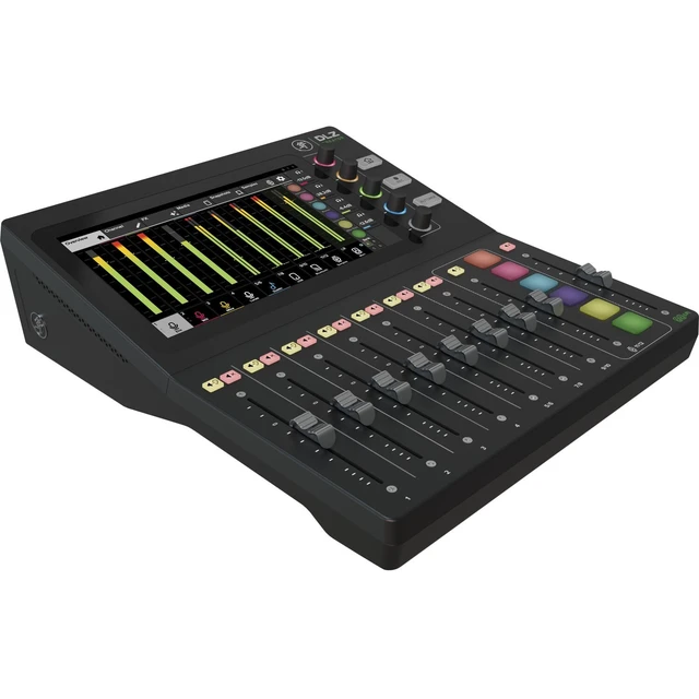 Alt view image 3 of 7 - Mackie DLZ Creator 12-channel Digital Mixer, (2) EV RE320 Mic, (2) XLR Cables, (2) Tascam TH02, (2) Mic Desk Stand Bundle