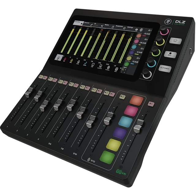 Alt view image 6 of 7 - Mackie DLZ Creator 12-channel Digital Mixer, (2) EV RE320 Mic, (2) XLR Cables, (2) Tascam TH02, (2) Mic Desk Stand Bundle