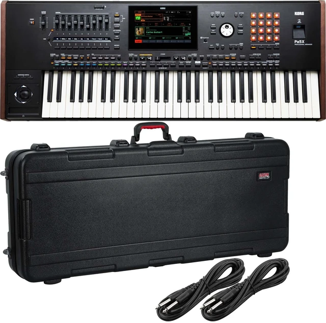 Main image of Korg Pa5X-61 61-Key Workstation, Gator GTSA-KEY61, (2) 1/4 Cables Bundle