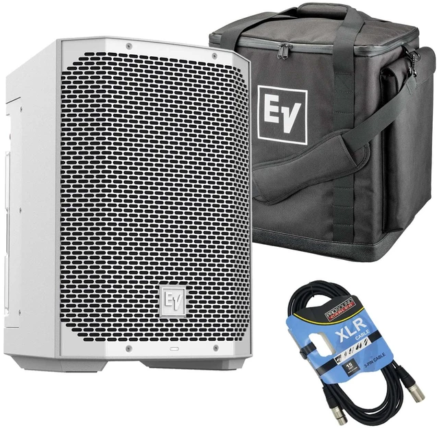 Main image of Electro-Voice Everse 8 Battery Speaker (White), Electro-Voice Padded Tote, XLR Cable Bundle