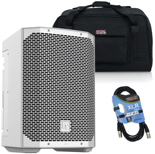 Main image of Electro-Voice Everse 8 Battery Speaker (White), Gator TOTE12, XLR Cable Bundle