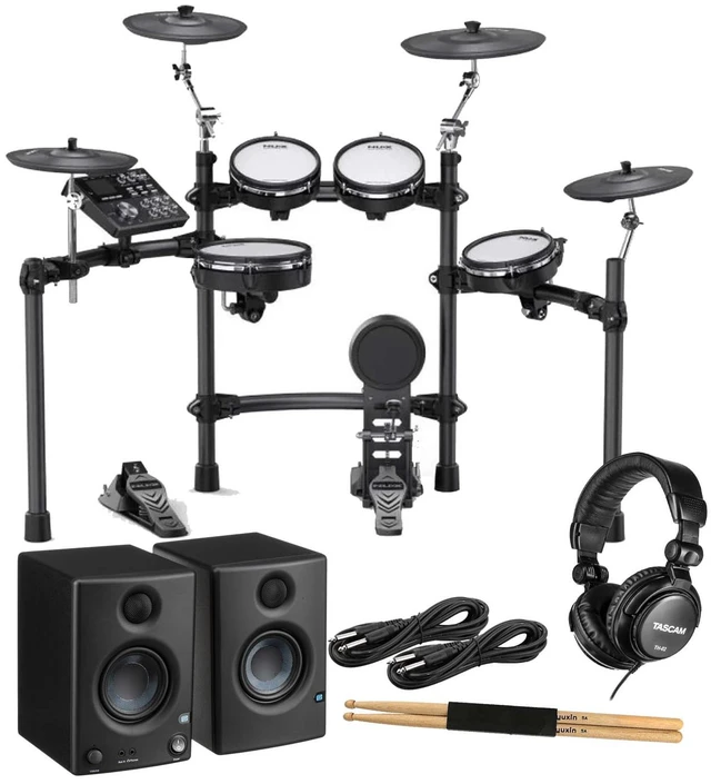 Main image of NUX DM-7X Professional Digital Drum, Presonus Eris3.5, Drum Sticks, (2) 1/4 Cables, Tascam TH02 Bundle