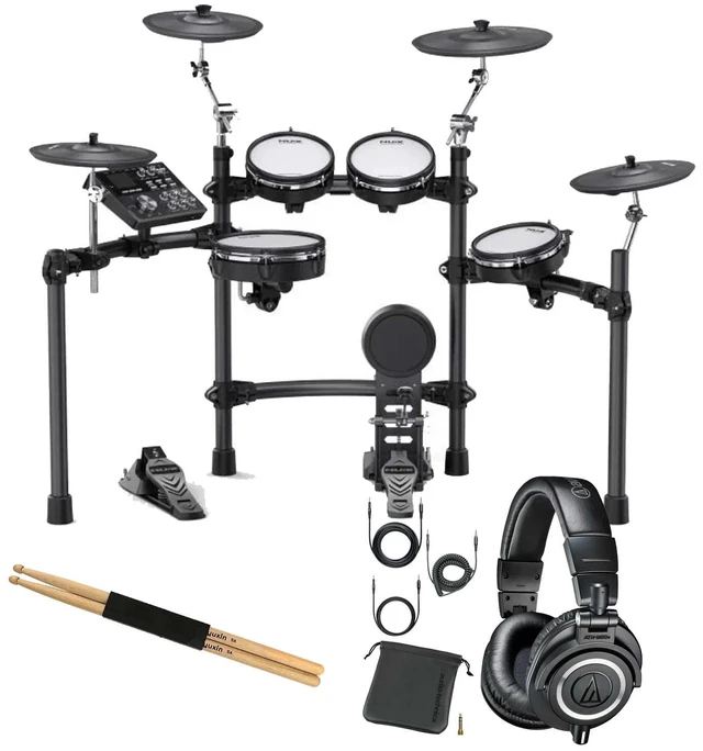 Main image of NUX DM-7X Professional Digital Drum, Audio Technica ATH-M50X, Drum Sticks Bundle