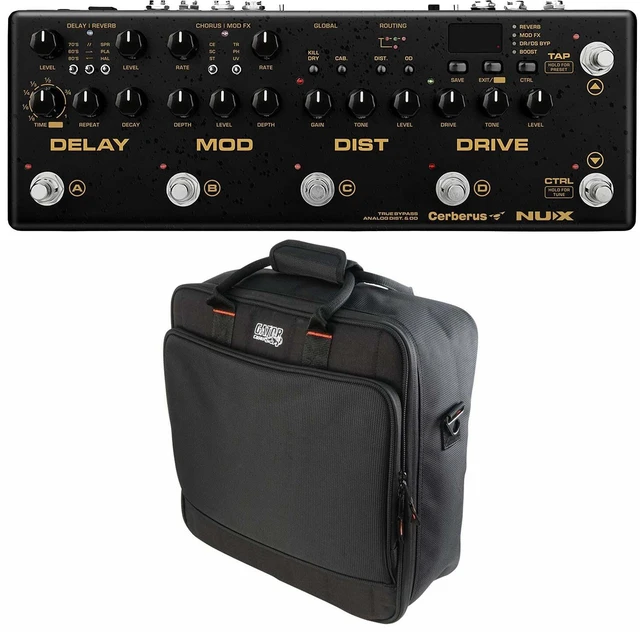 Main image of NUX Cerberus Guitar Multi Effects Pedal, Gator G-MIXERBAG-1515 Bag Bundle