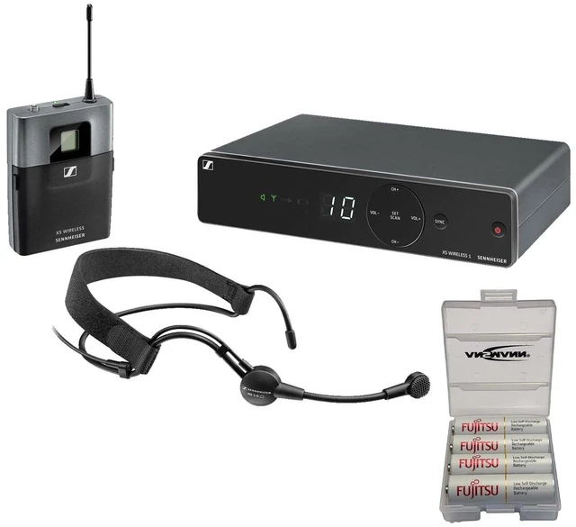 Main image of Sennheiser XSW 1-ME3 Wireless Headworn Microphone System, Ansmann Fujitsu AA Batteries Bundle