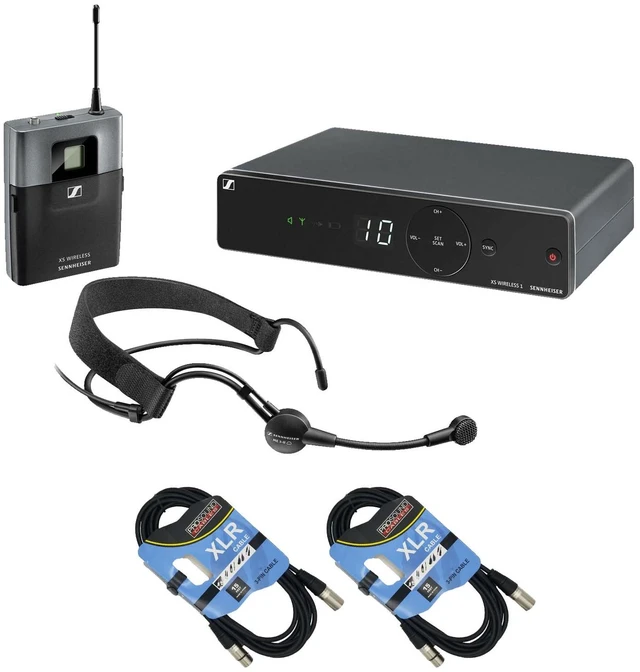 Main image of Sennheiser XSW 1-ME3 Wireless Headworn Microphone System, (2) XLR Cables Bundle