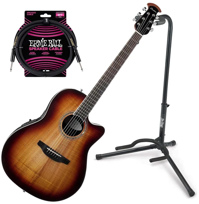 Main image of Ovation CS28P-KOAB - Koa Burst, On-Stage XCG-4, ErnieBall Cable Bundle